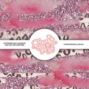 Pink Glitter Animal Print Brush Strokes Patterned Vinyl LYV_361